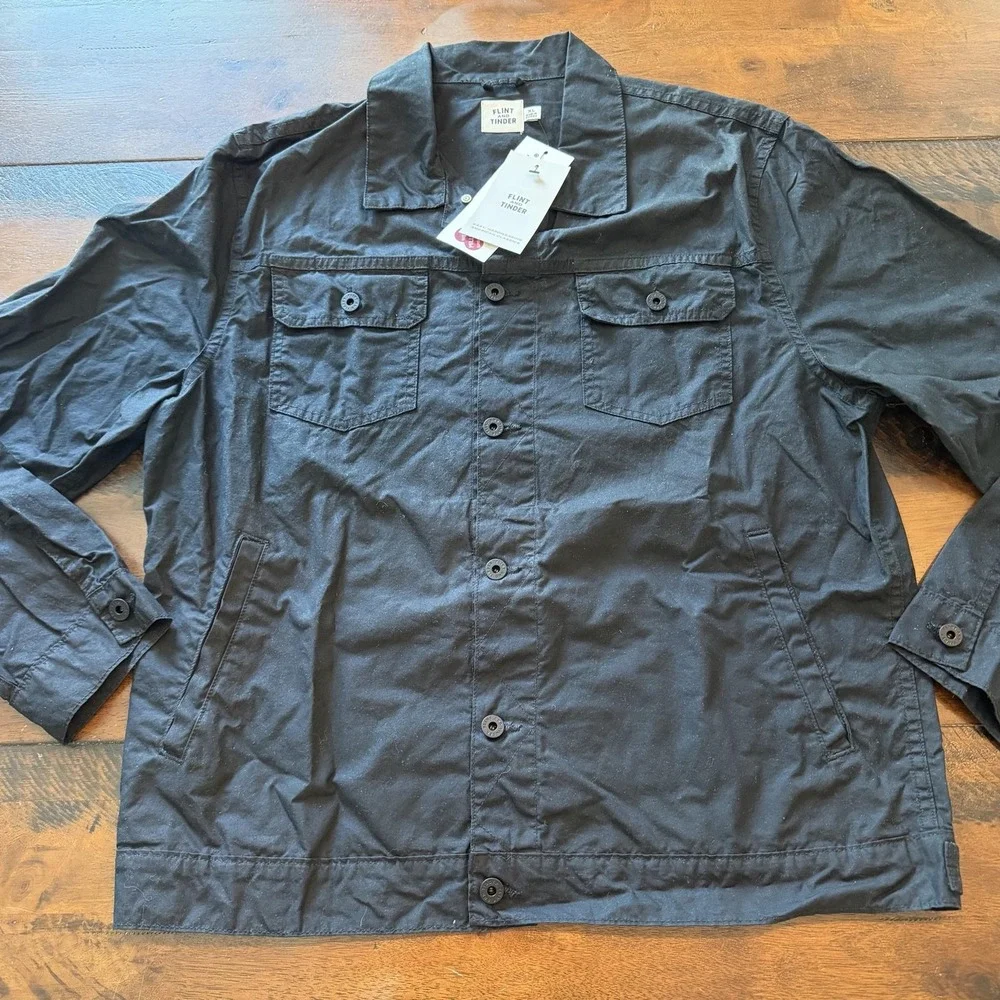 Flint And Tinder Jacket Mens XL Black Waxed Canvas TekWax Made USA Huckberry